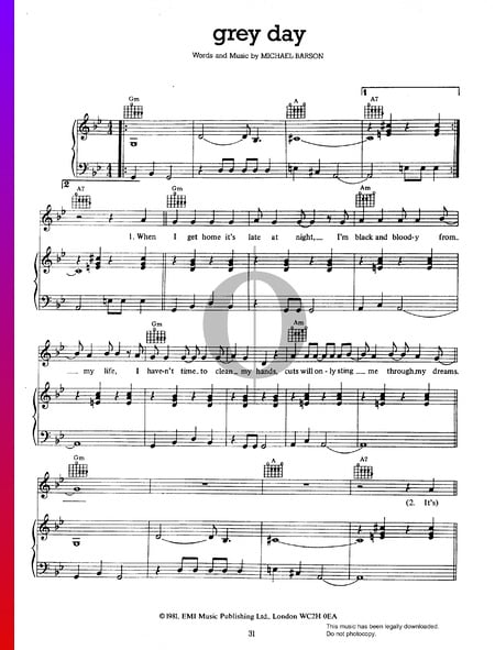 Grey Day Musik-Noten