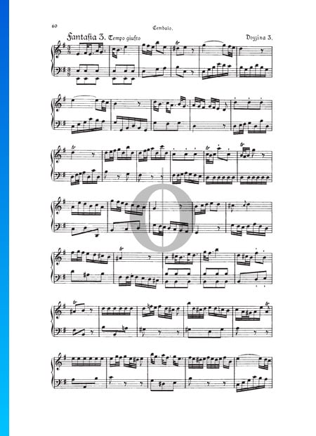 Fantasia, Douzaine III No.3: Tempo giusto, TWV 33:27 Sheet Music