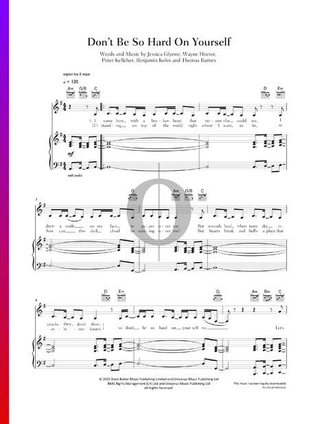 Don't Be So Hard On Yourself Partitura