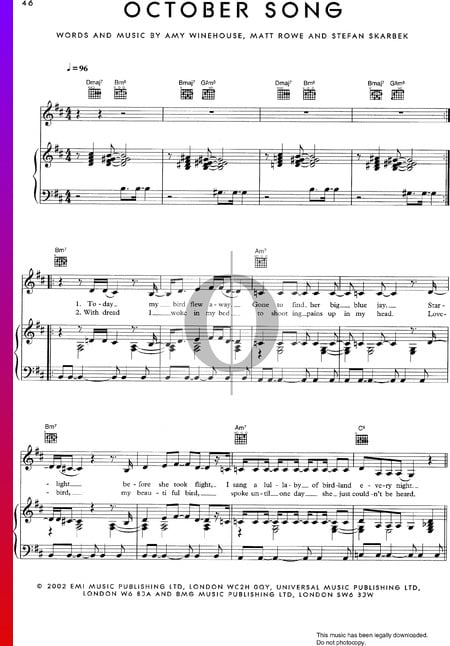 October Song Sheet Music