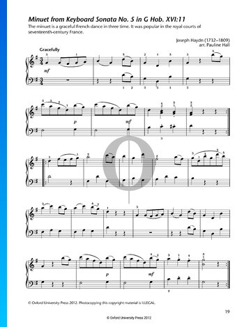 Menuett in G-Dur und Trio in e-Moll, Hob. XVI:11/III Musik-Noten