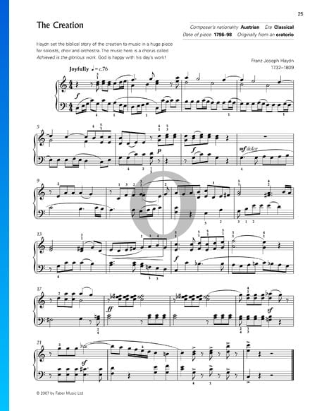 The Creation, Hob.XXI:2: Vollendet ist das grosse Werk Sheet Music
