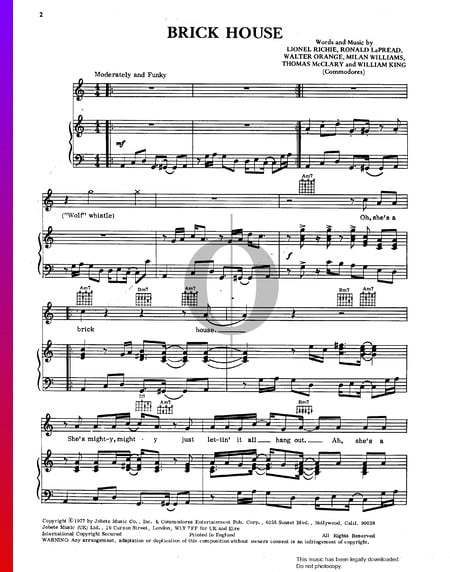 Brick House Sheet Music