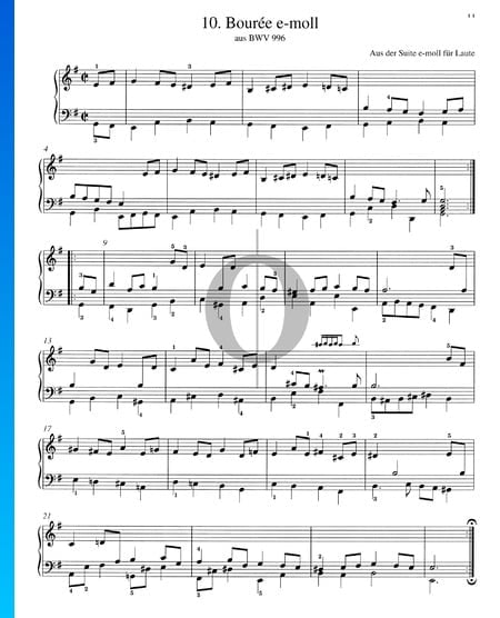 Bourrée en mi menor, BWV 996