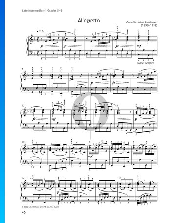Character Pieces: Allegretto Partitura
