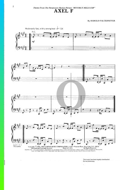 Axel F Sheet Music