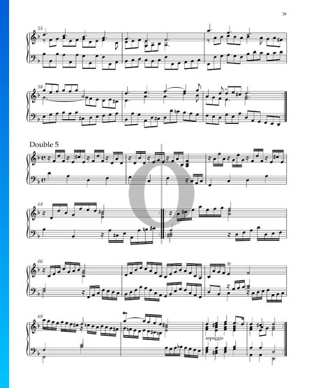 Suite Nr. 3 d-Moll, HWV 428: 10. Double 5 Musik-Noten