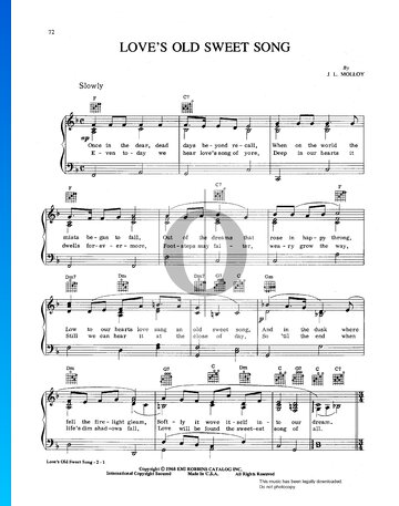Love's Old Sweet Song Sheet Music