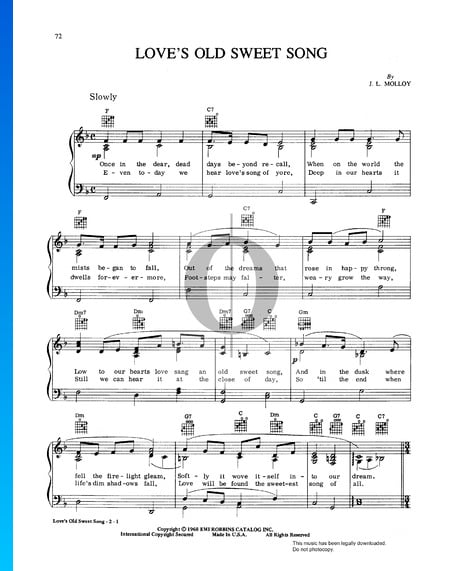 Love's Old Sweet Song Musik-Noten