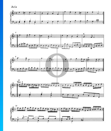 Partition Suite en Ré mineur, HWV 449: 5. Aria avec Variations