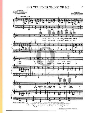 Do You Ever Think Of Me Sheet Music