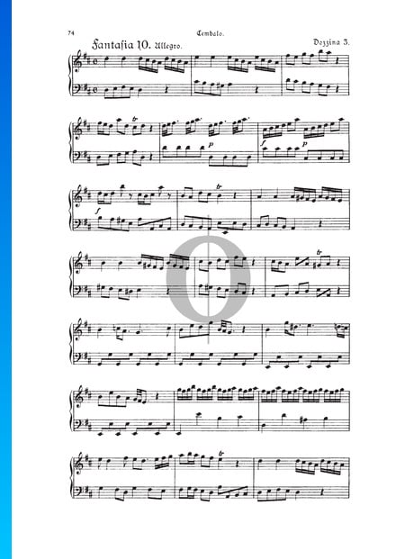 Fantasie, Douzaine III Nr.10: Allegro, TWV 33:34 Musik-Noten