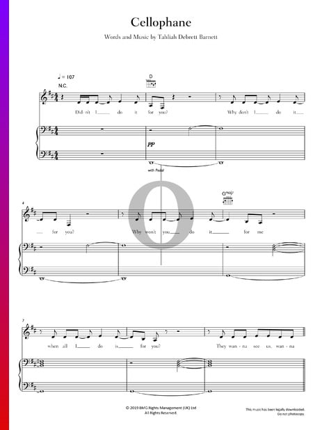 Cellophane Musik-Noten