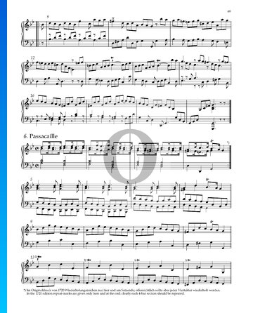 Suite No. 7 G Minor, HWV 432: 6. Passacaille Sheet Music