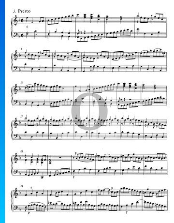 Concierto italiano, BWV 971: 3. Presto Partitura