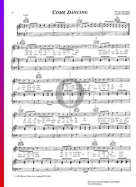 Come Dancing Musik-Noten
