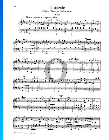 Partition Sonate Pastorale en Ré majeur, K. 430