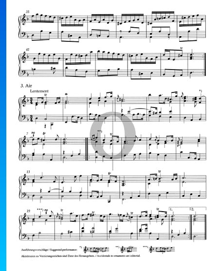 Suite d-Moll, HWV 436: 3. Air Musik-Noten
