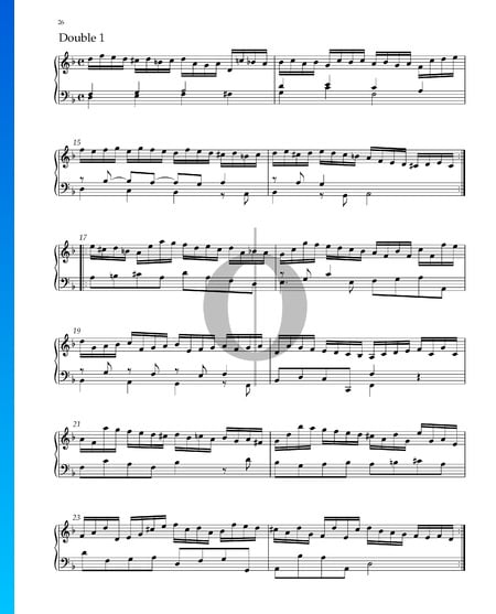 Suite No. 3 D Minor, HWV 428: 6. Double 1 Sheet Music