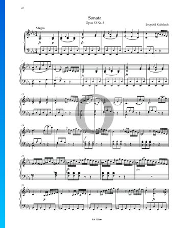 Sonata, Op. 53 n.º 3 Partitura