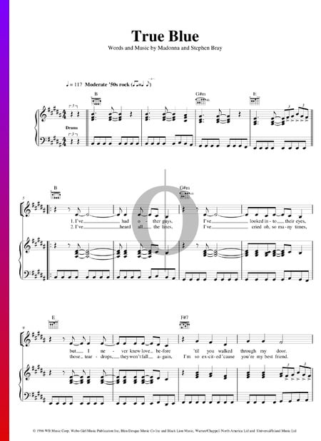 True Blue Musik-Noten