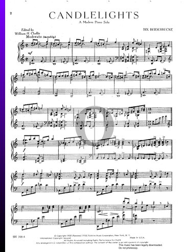 Modern Piano Suite: II. Candlelights Partitura