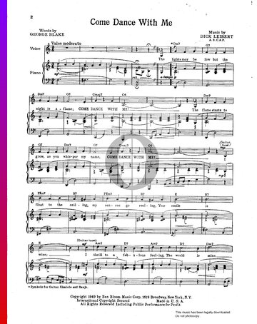 Come Dance With Me Sheet Music