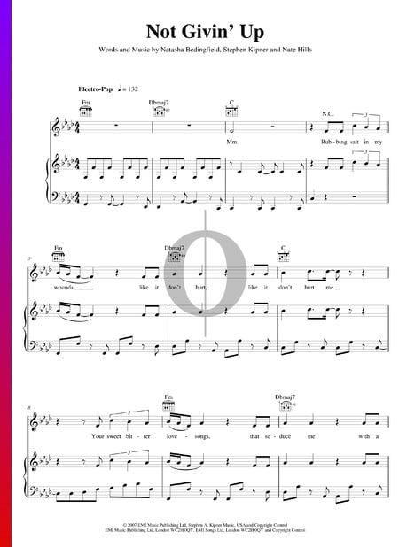 Not Givin' Up Partitura
