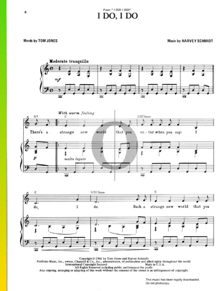 I Do, I Do Musik-Noten