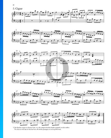 Partition Suite No. 8 en Fa mineur, HWV 433: 5. Gigue