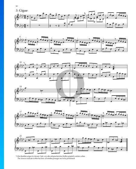 Suite Nr. 8 f-Moll, HWV 433: 5. Gigue Musik-Noten