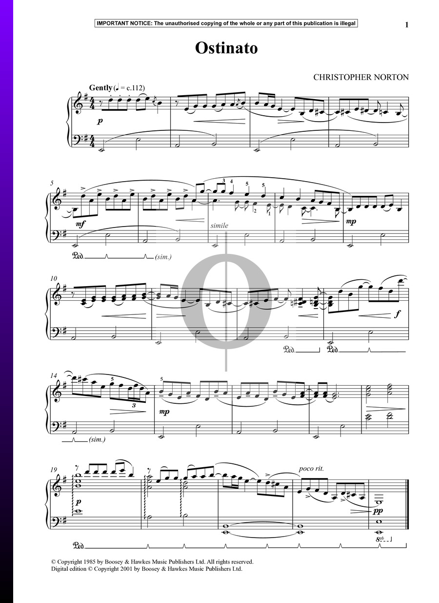 Ostinato Sheet Music (Piano Solo) - OKTAV