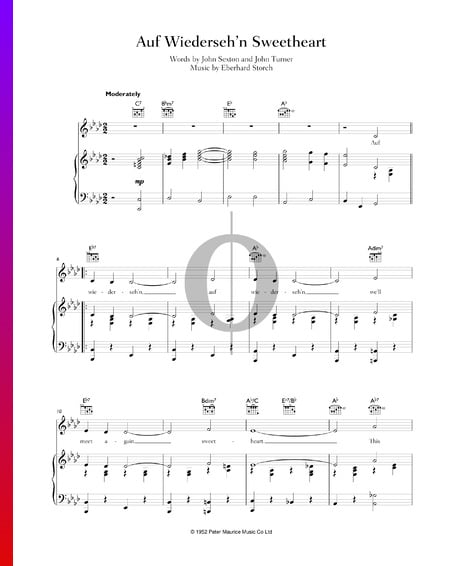 Auf Wiederseh'n Sweetheart Musik-Noten