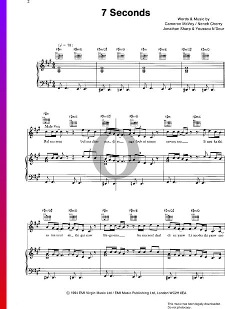 7 Seconds Musik-Noten