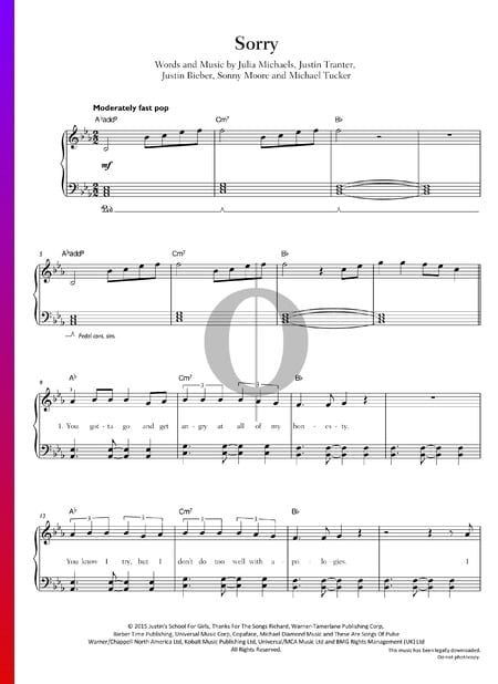 Sorry Partitura