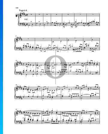 Fuga en si mayor, BWV 892 Partitura