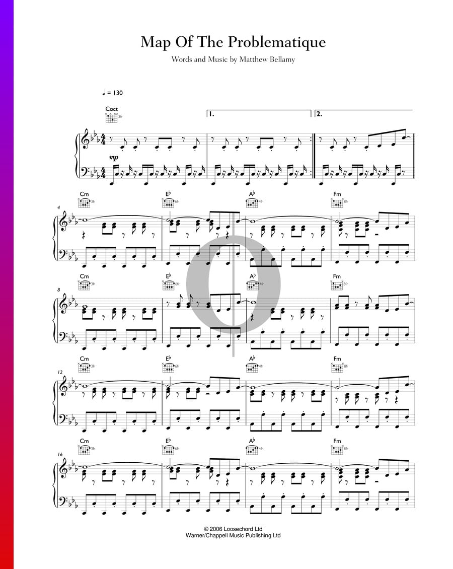 Map Of The Problematique (Muse) Piano Sheet Music - OKTAV