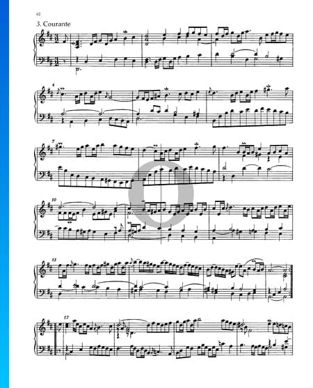 Partita 4, BWV 828: 3. Courante Musik-Noten