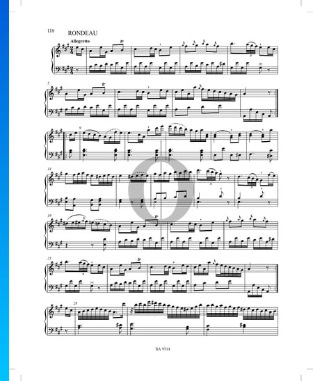 Sonata in A Major, P. XII: 45: 3. Rondo Sheet Music