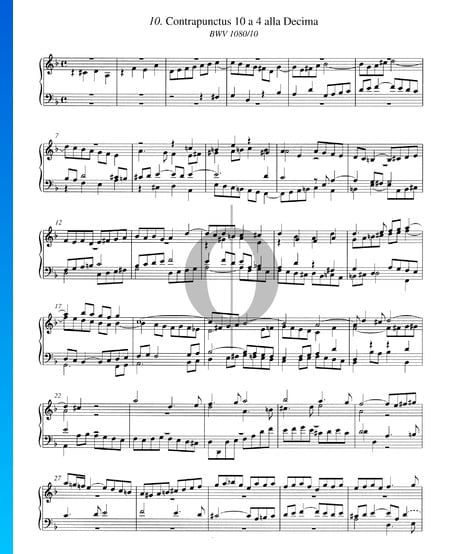 Contrapunctus 10, BWV 1080/10 Musik-Noten