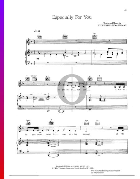 Especially For You Musik-Noten