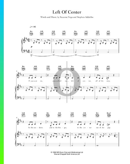 Left Of Center Sheet Music