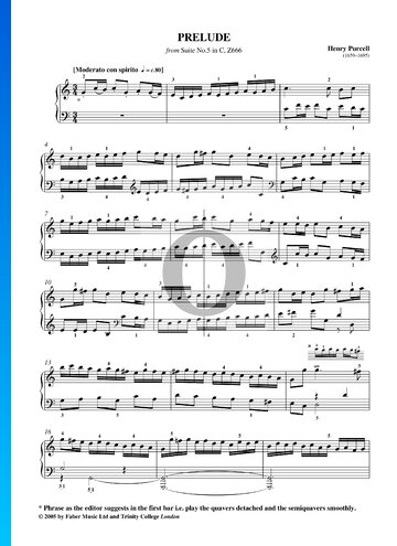 Suite Nr. 5 C-Dur, Z666: 1. Prelude Musik-Noten