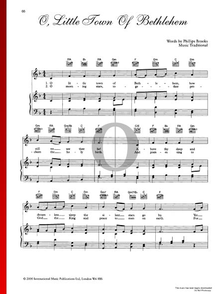O Little Town Of Bethlehem Musik-Noten
