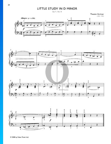Pequeño Estudio en re menor, Op. 71 n.º 18 Partitura