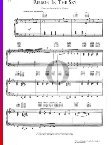 Ribbon In The Sky Partitura
