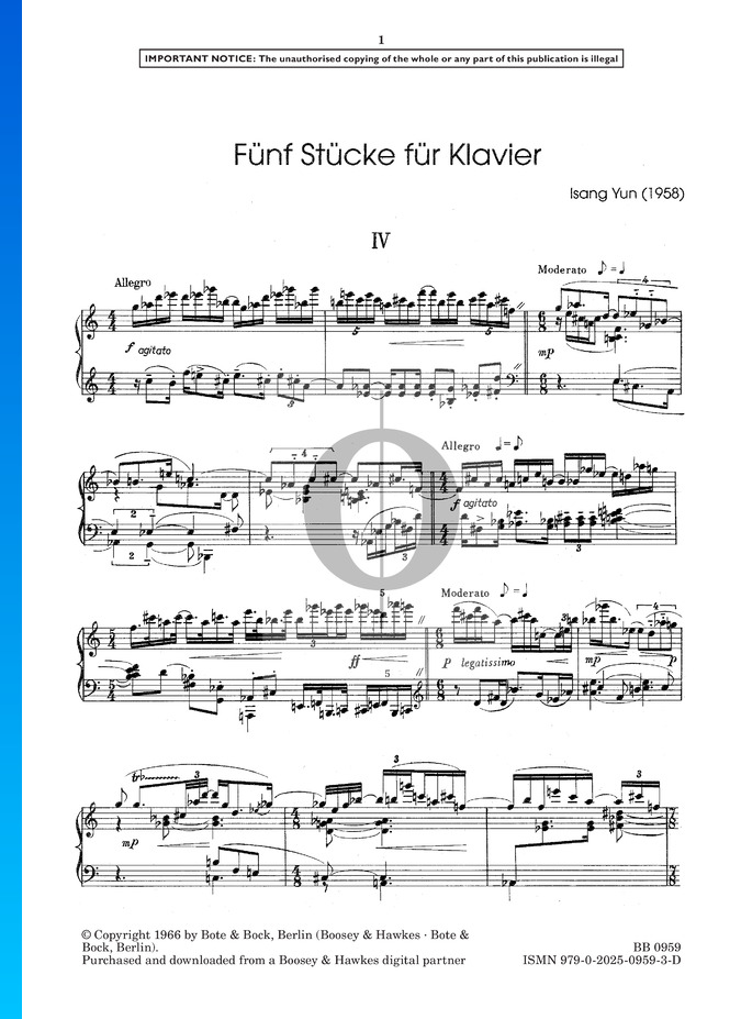 Isang Yun Sheet Music Downloads (PDF) & Subscription OKTAV