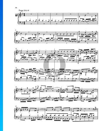Fugue G Minor, BWV 885 Spartito