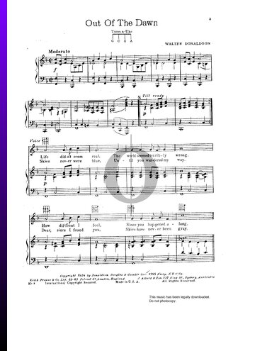 Out Of The Dawn Sheet Music