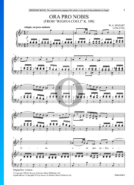 Regina Coeli KV 108: 3. Ora Pro Nobis Musik-Noten